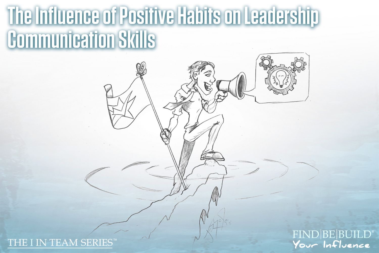 A man holding a flag and a megaphone.