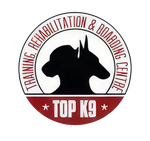 A logo for top k9 training rehabilitation and boarding centre