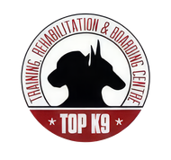 A logo for top k9 training rehabilitation and boarding centre