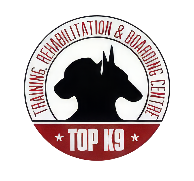 A logo for top k9 training rehabilitation and boarding centre