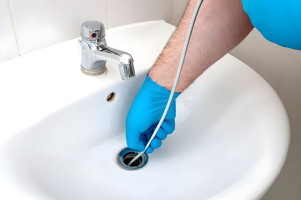 Plumber Clearing Sink Drain Blockage