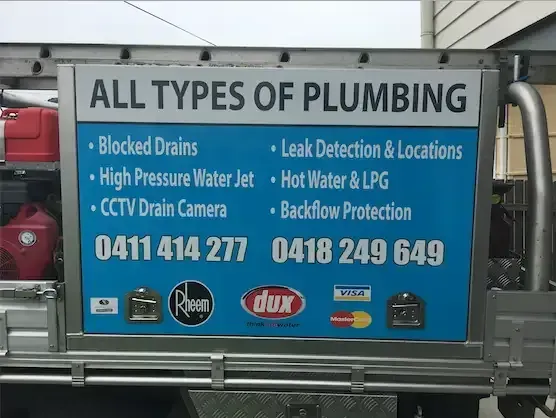A Truck That Says All Types of Plumbing on It — Accredited Plumbing in Ulladulla, NSW