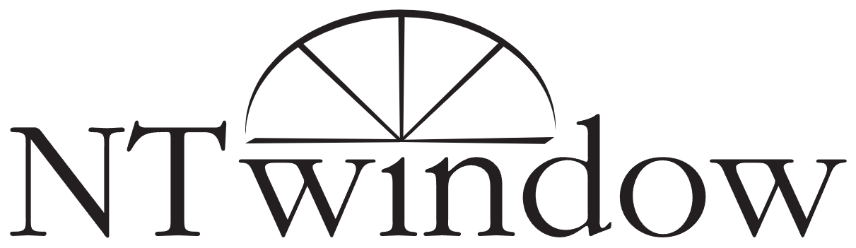 A black and white logo for nt window with a picture of a window.