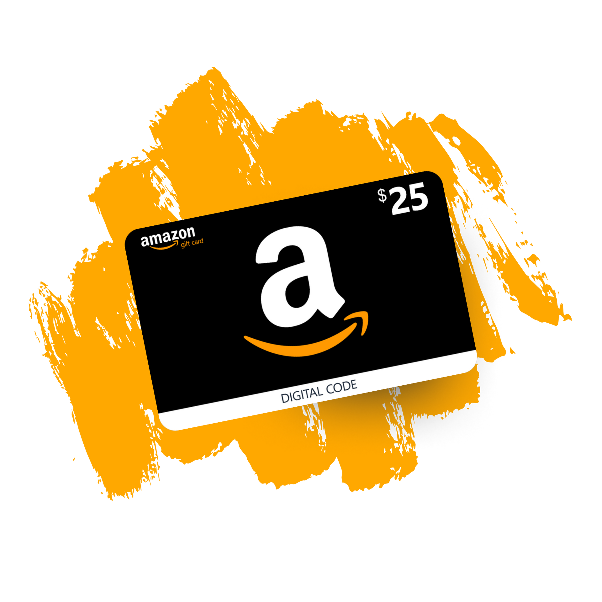 An amazon gift card with a smile on it