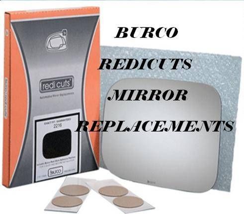A box of redcuts mirror replacements sits next to a mirror