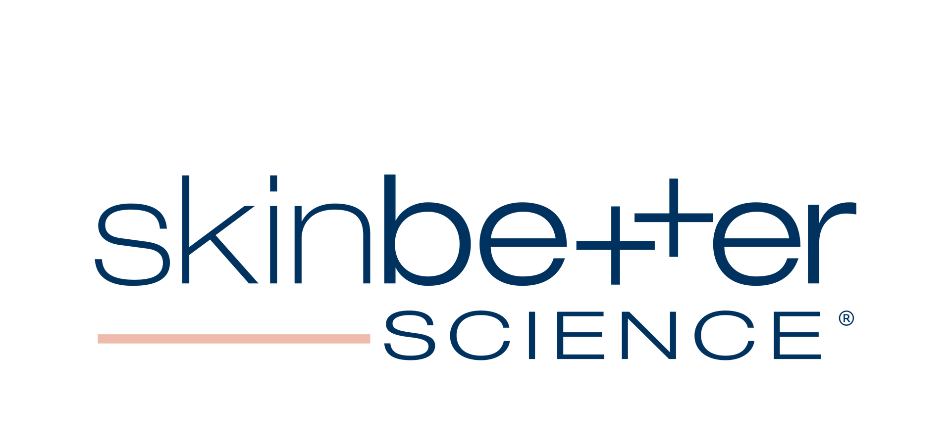 The skin better science logo is a blue and white logo on a white background.