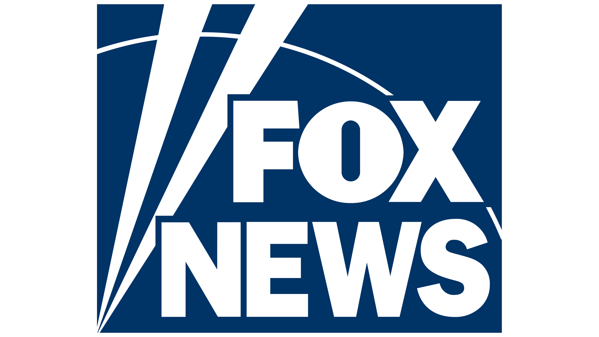 A blue and white logo for fox news