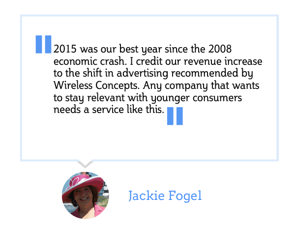 A quote from jackie fogel that says 2015 was our best year since 2008