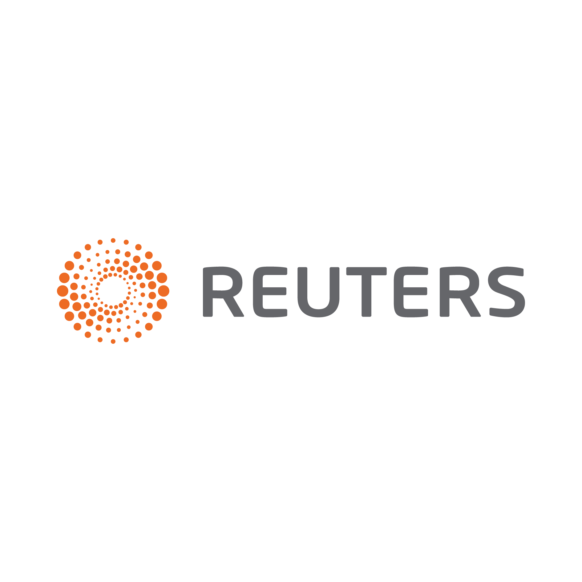 The logo for reuters is a circle with dots on it.