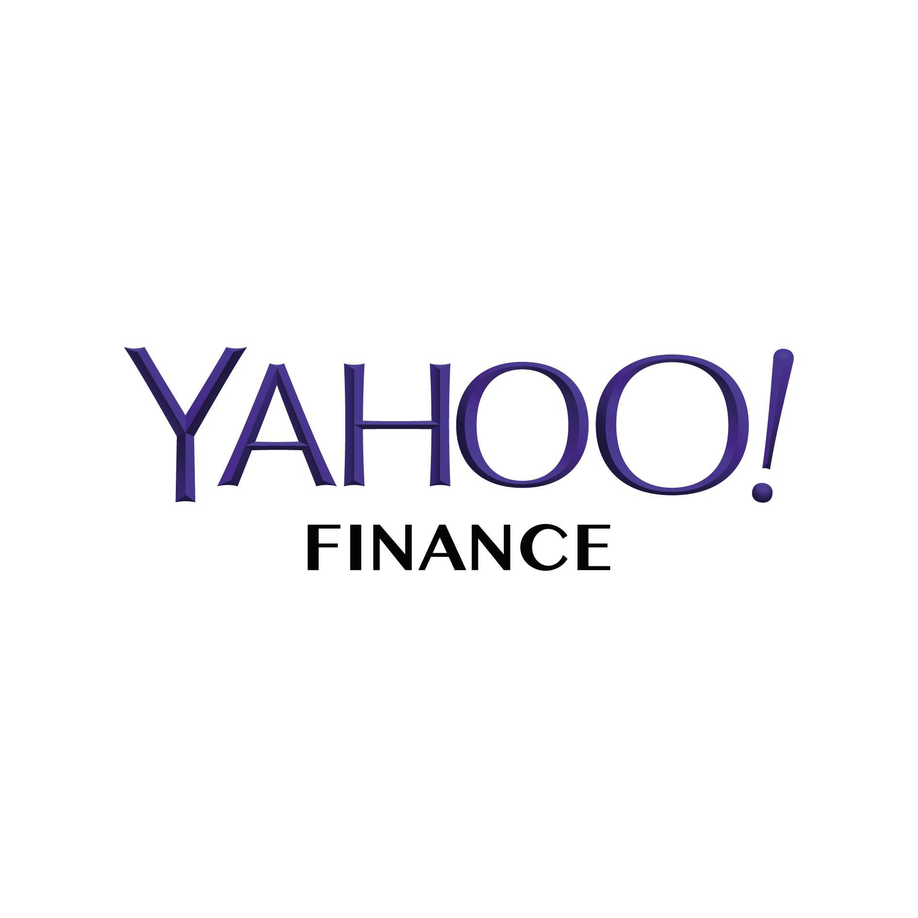 A purple yahoo finance logo on a white background