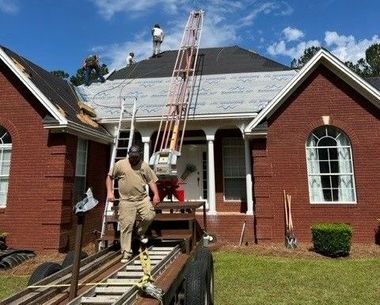 Two Men Installing Roof - Opp, AL - Hollinghead Roofing