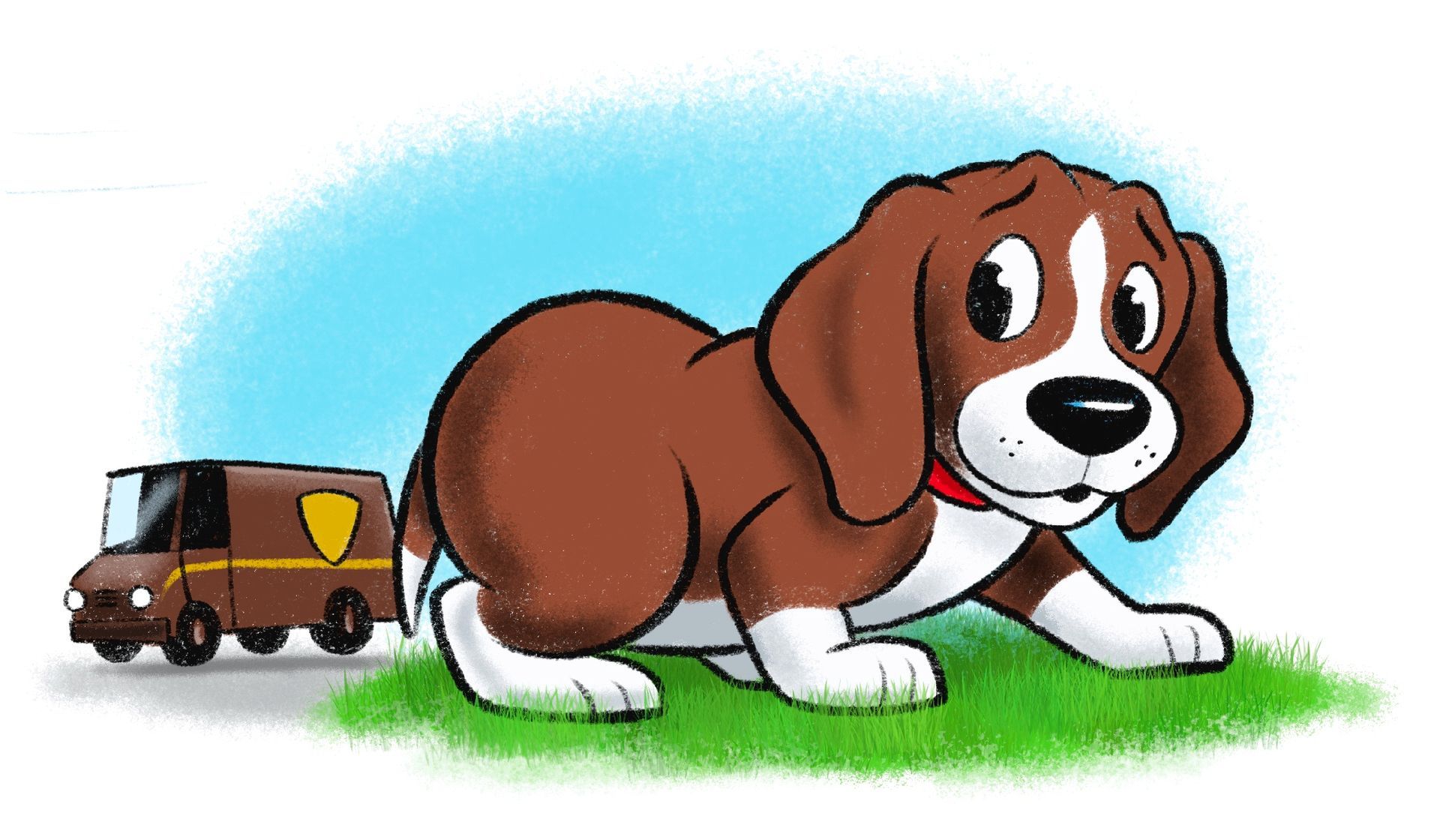 fudgie scared of the mailman