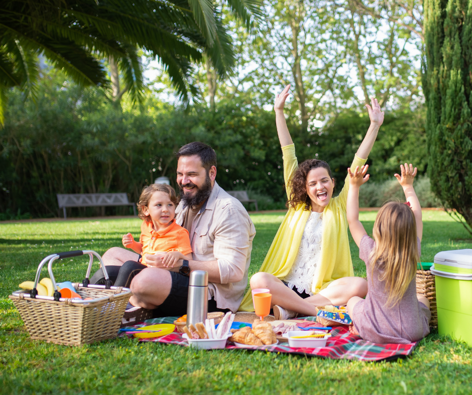 picture of family picnic in the park