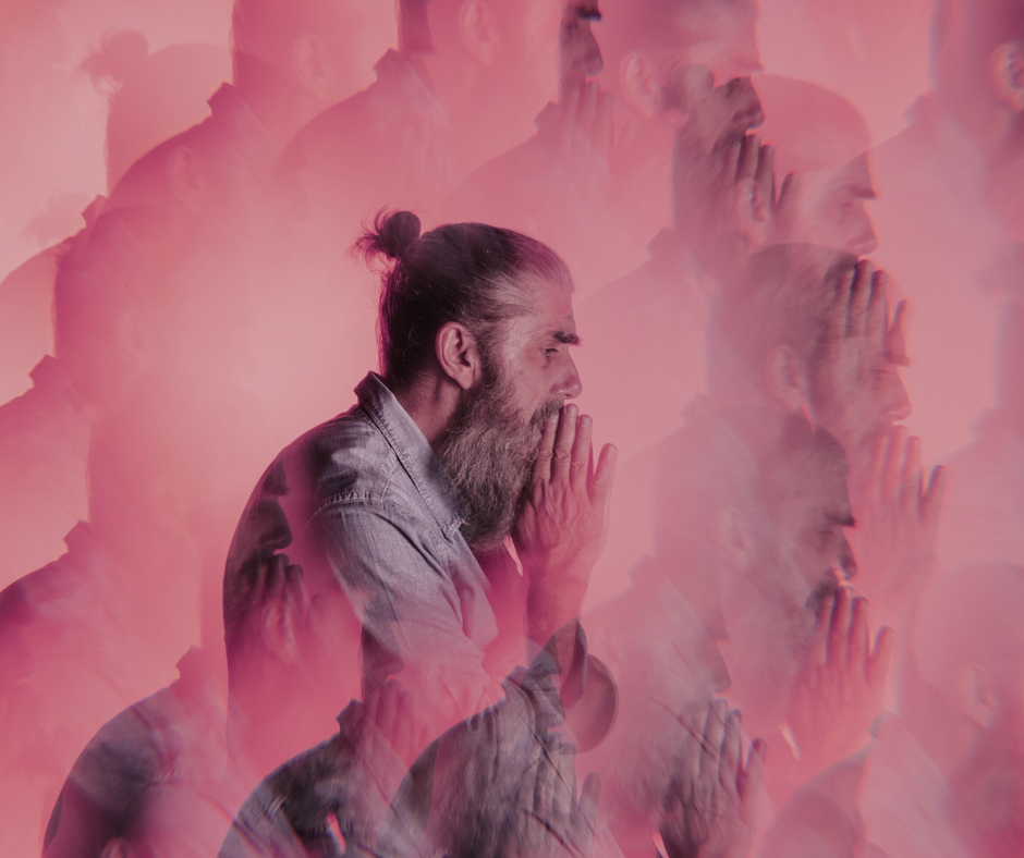 graphic of man confused, in a fog