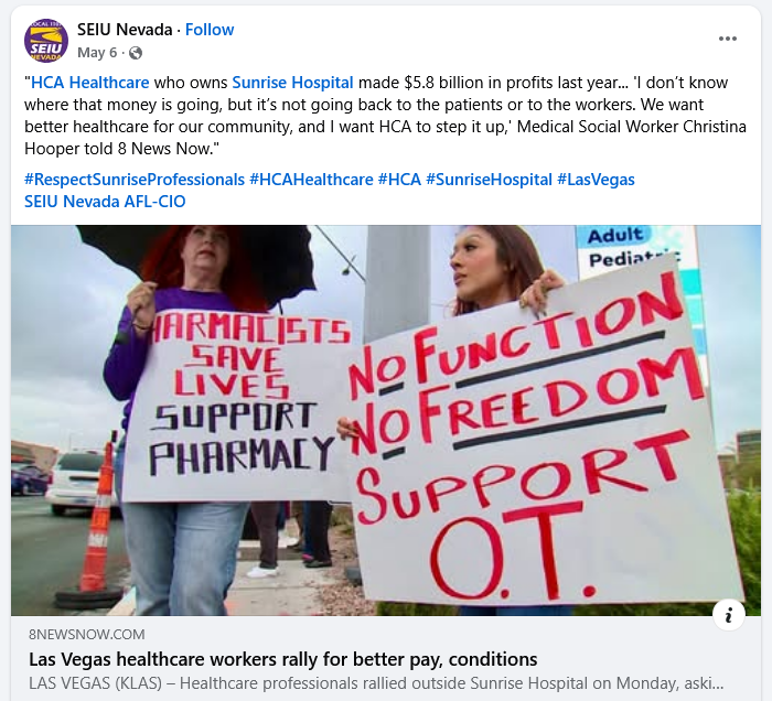 HCA Healthcare profits not going to patients or workers