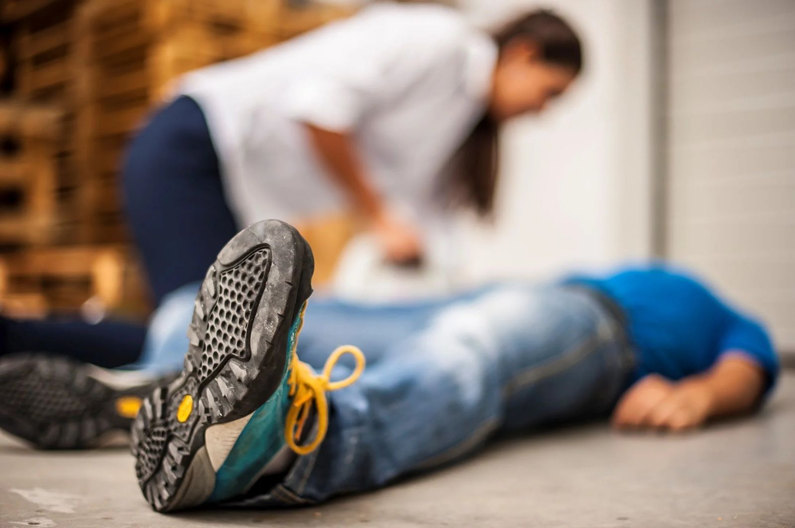 Sunrise Hospital. Patient-131, stock photo of a man collapsed on the floor Sunrise Hospital. Patient-131, stock photo of a man collapsed on the floor