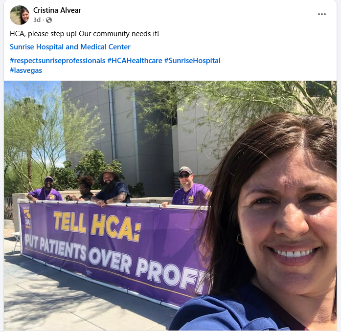 Sunrise Hospital employees tell HCA Healthcare to put patients over profits