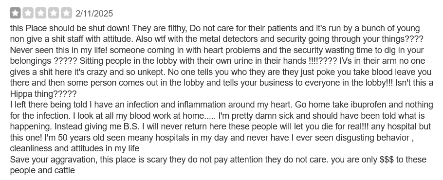 Sunrise Hospital_negative review