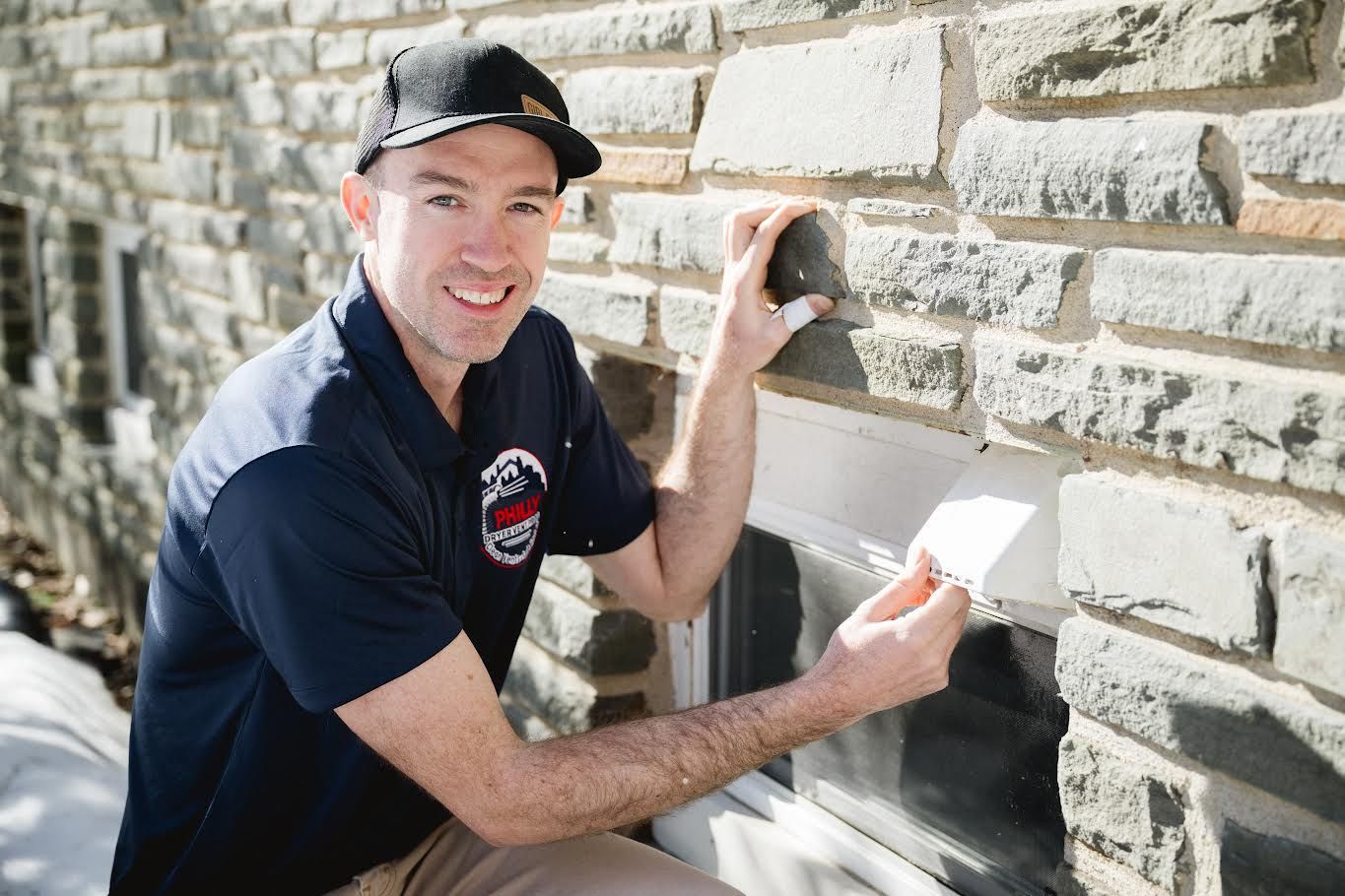 Dryer vent cleaning professional with equipment 