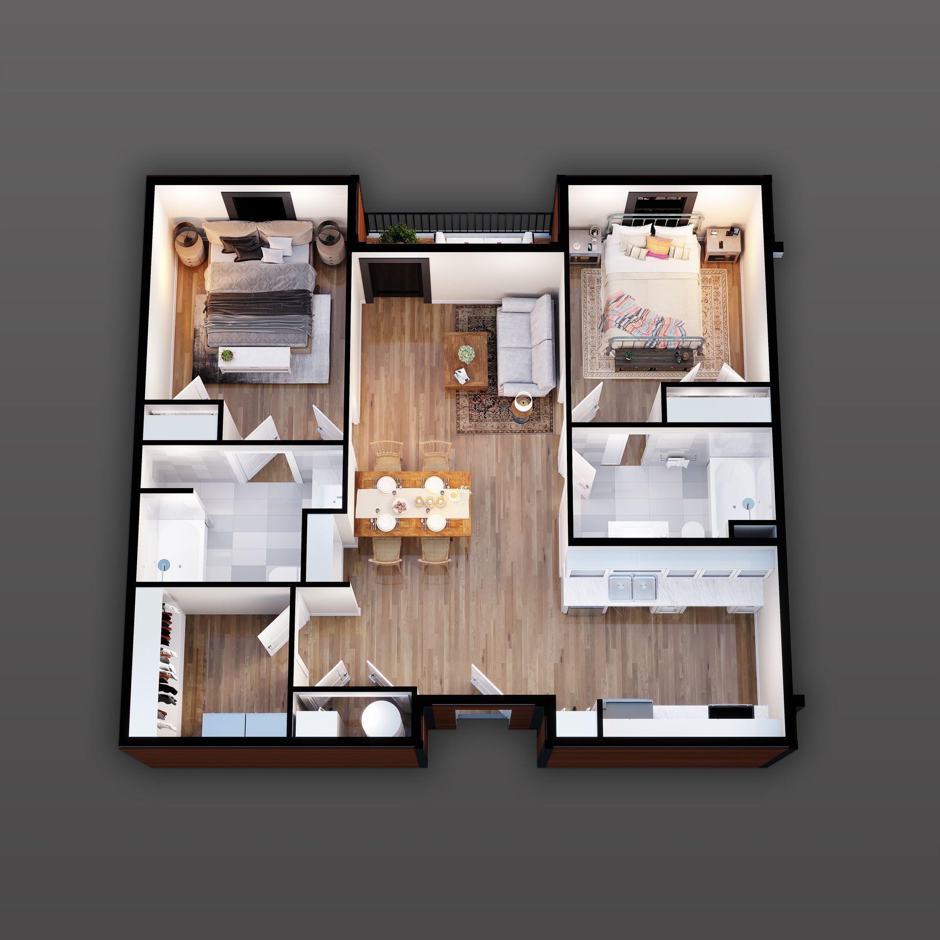2 bed 2 bath floor plan