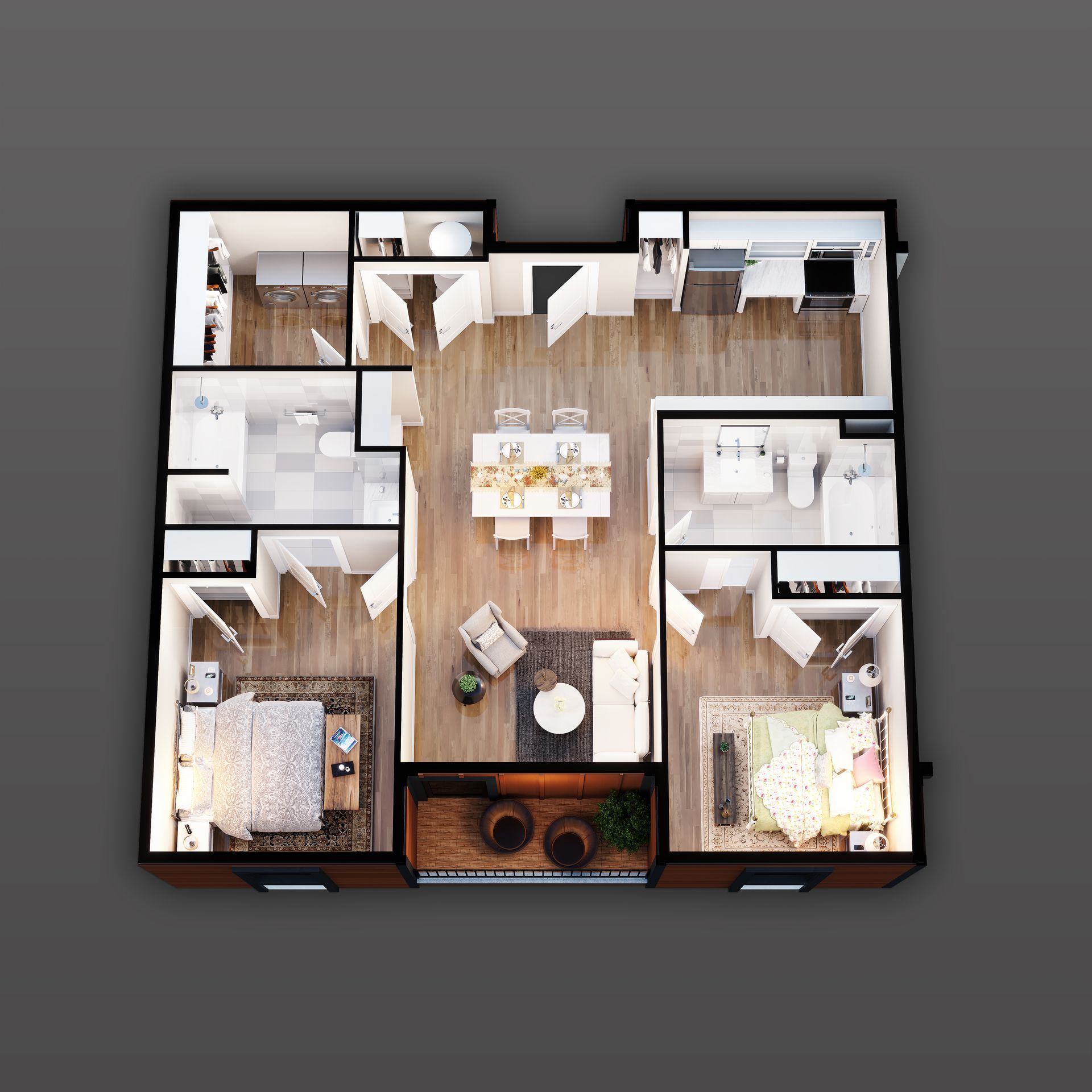 2 bed 2 bath floor plan