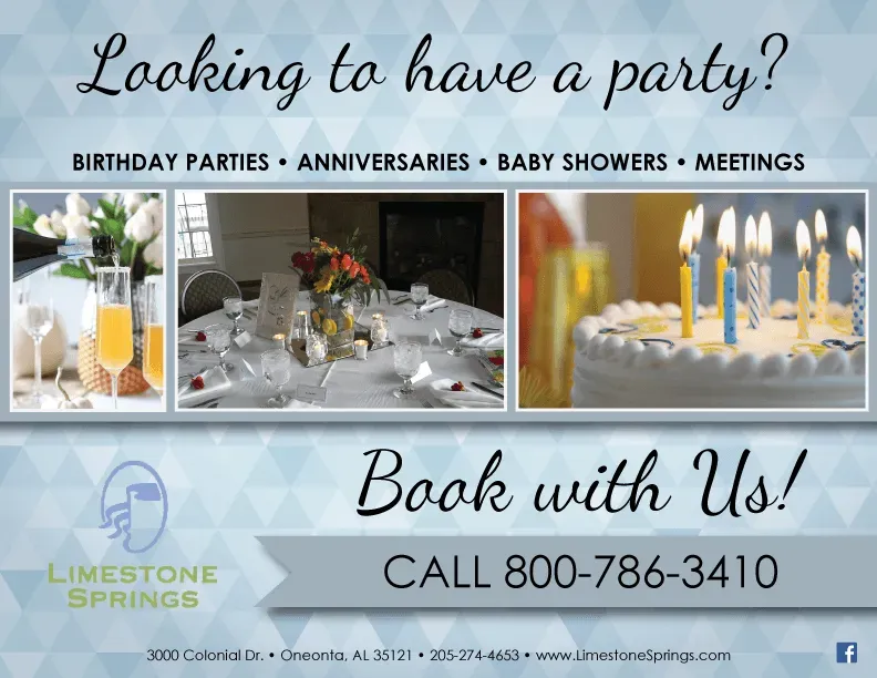 Looking to have a party book with us at limestone springs