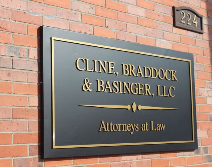 The Exterior Signage for Cline, Braddock & Basinger, Columbia, MO Attorneys.