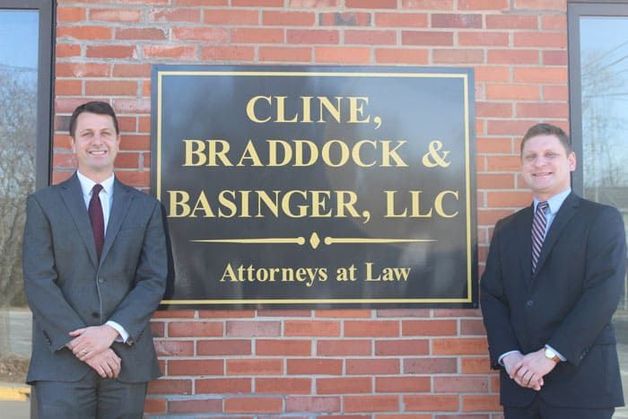 Jeff Basinger & Chris Braddock of Cline, Braddock & Basinger Outside Their Columbia, MO Office