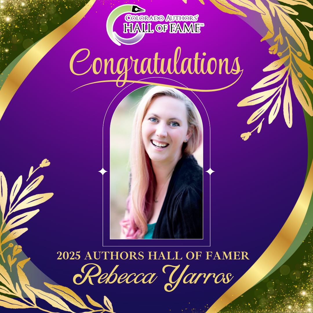 A poster that says congratulations Rebecca Yarros
