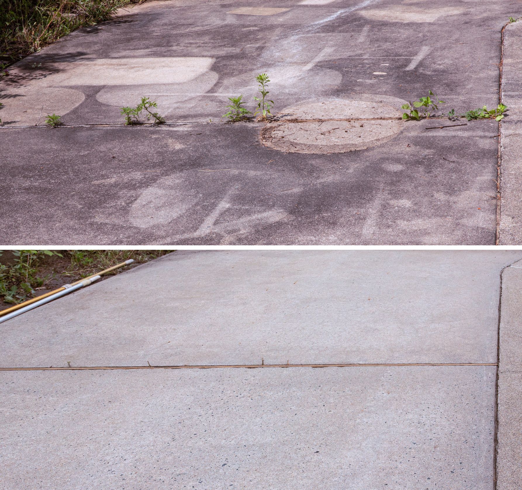 Before and After View of Concrete Driveway Mudjacking | Littleton, CO - CrackerJack Before and After View of Concrete Driveway Mudjacking | Littleton, CO - CrackerJack