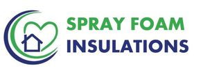 The logo for sprayfoam insulations is a blue and orange swirl.