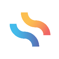 A colorful swirl logo on a white background.