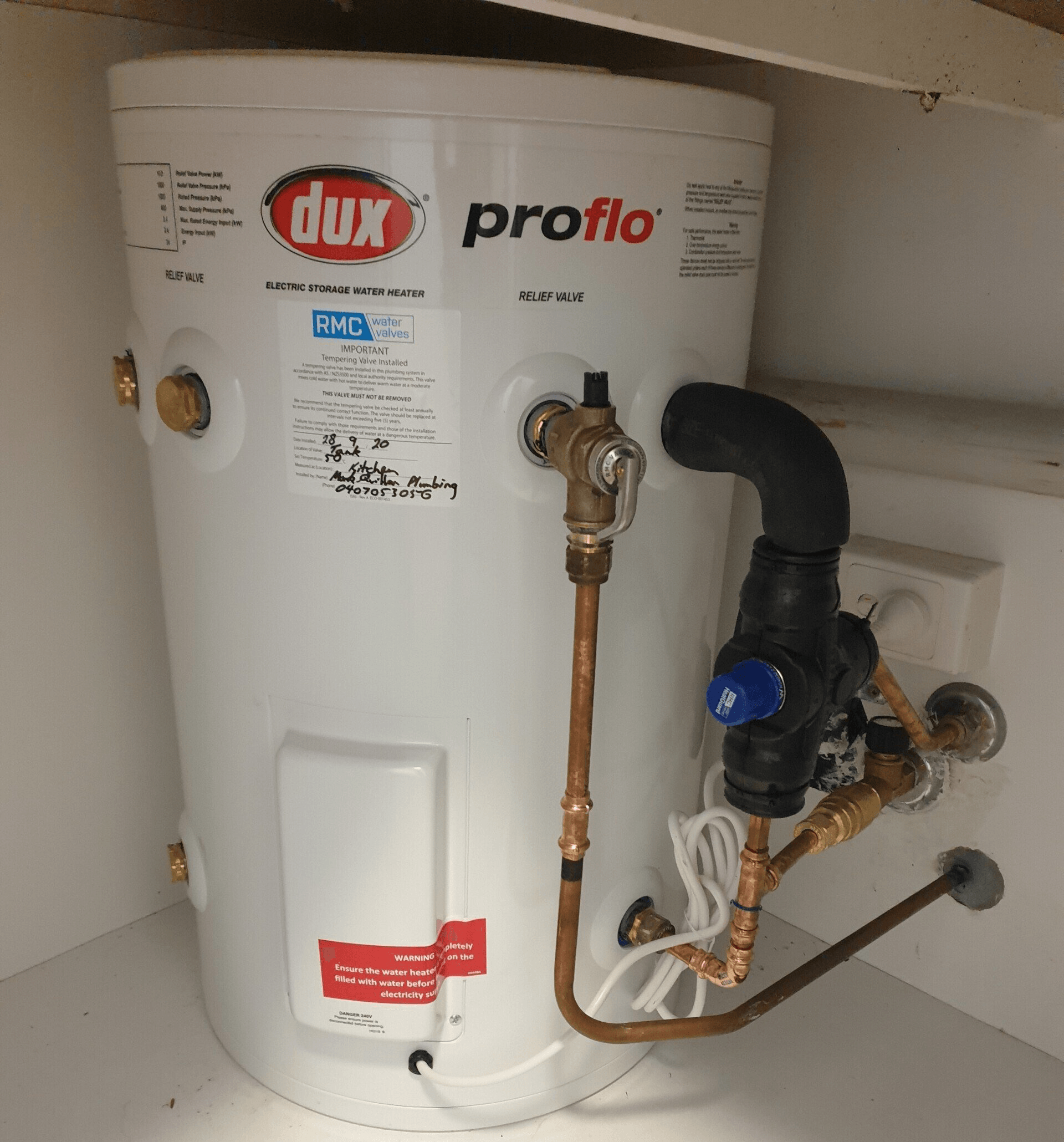 Installed Hot Water Heater — Plumbers in Forster, NSW