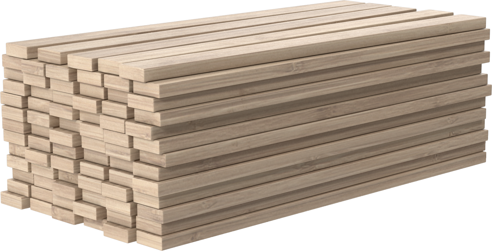 A stack of wooden blocks stacked on top of each other on a white background.