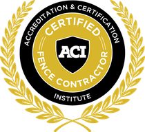 The logo for the aci certified fence contractor institute