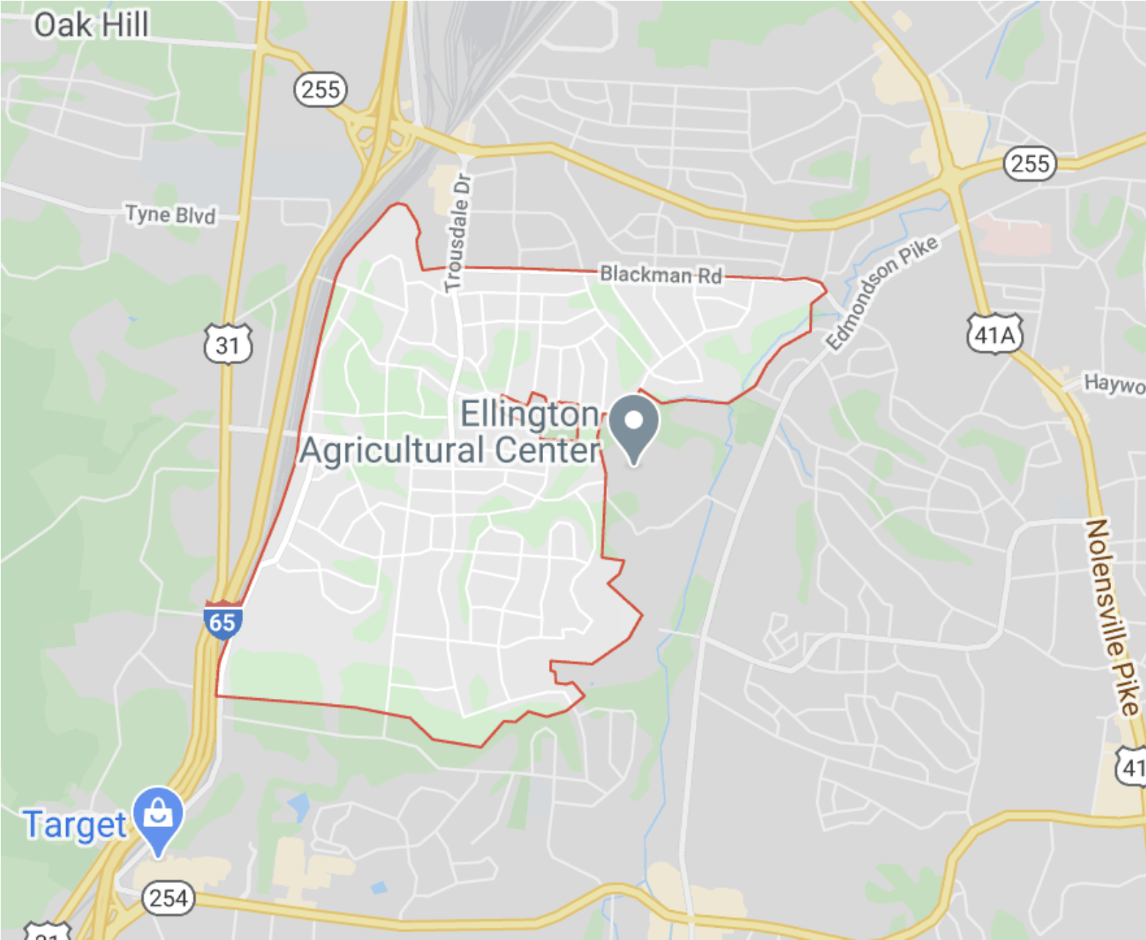 map of Crieve Hall neighborhood Nashville