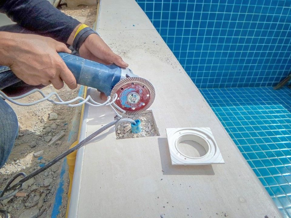 Pool Professional doing pool maintenance work