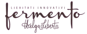 Il logo di un'azienda chiamata Fermento è su uno sfondo rosa.