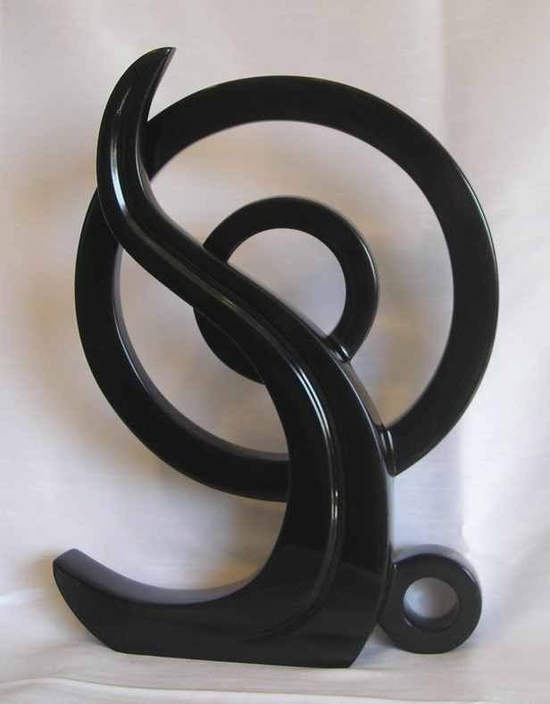 Night Swan black chlorite sculpture