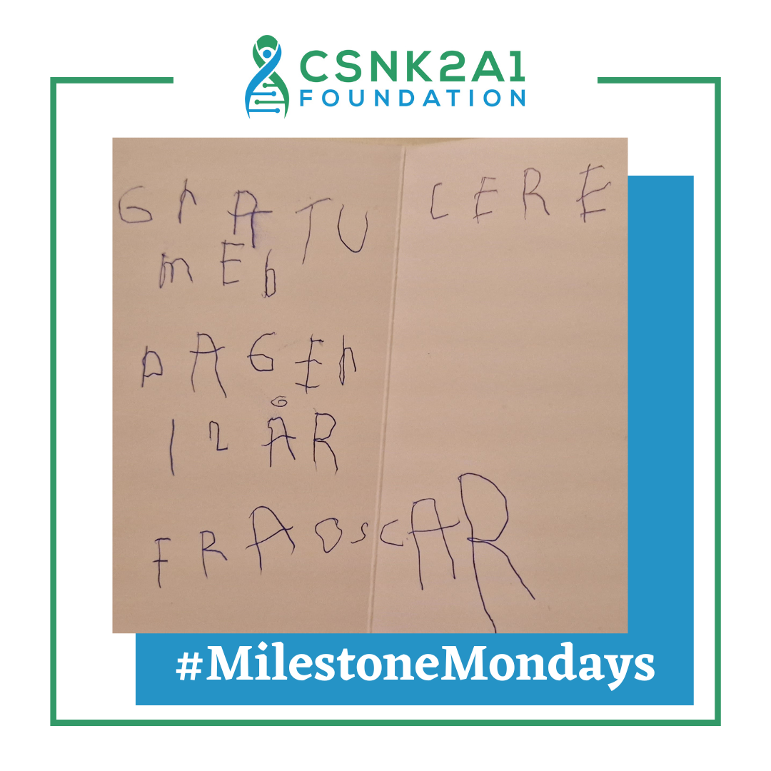 A picture of a piece of paper that says milestone mondays