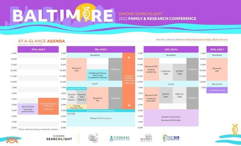 A schedule for the baltimore family and research conference