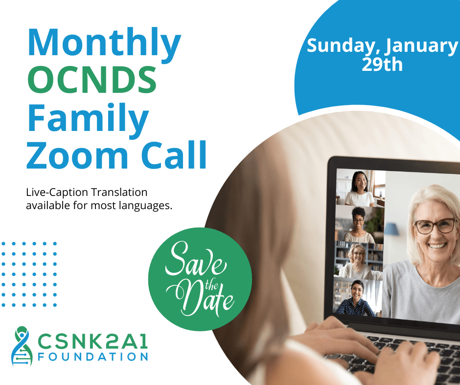 An advertisement for a monthly ocnds family zoom call