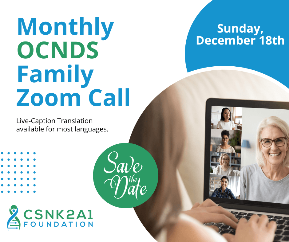 An advertisement for a monthly ocnds family zoom call