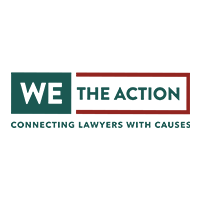 The logo for we the action connecting lawyers with causes.