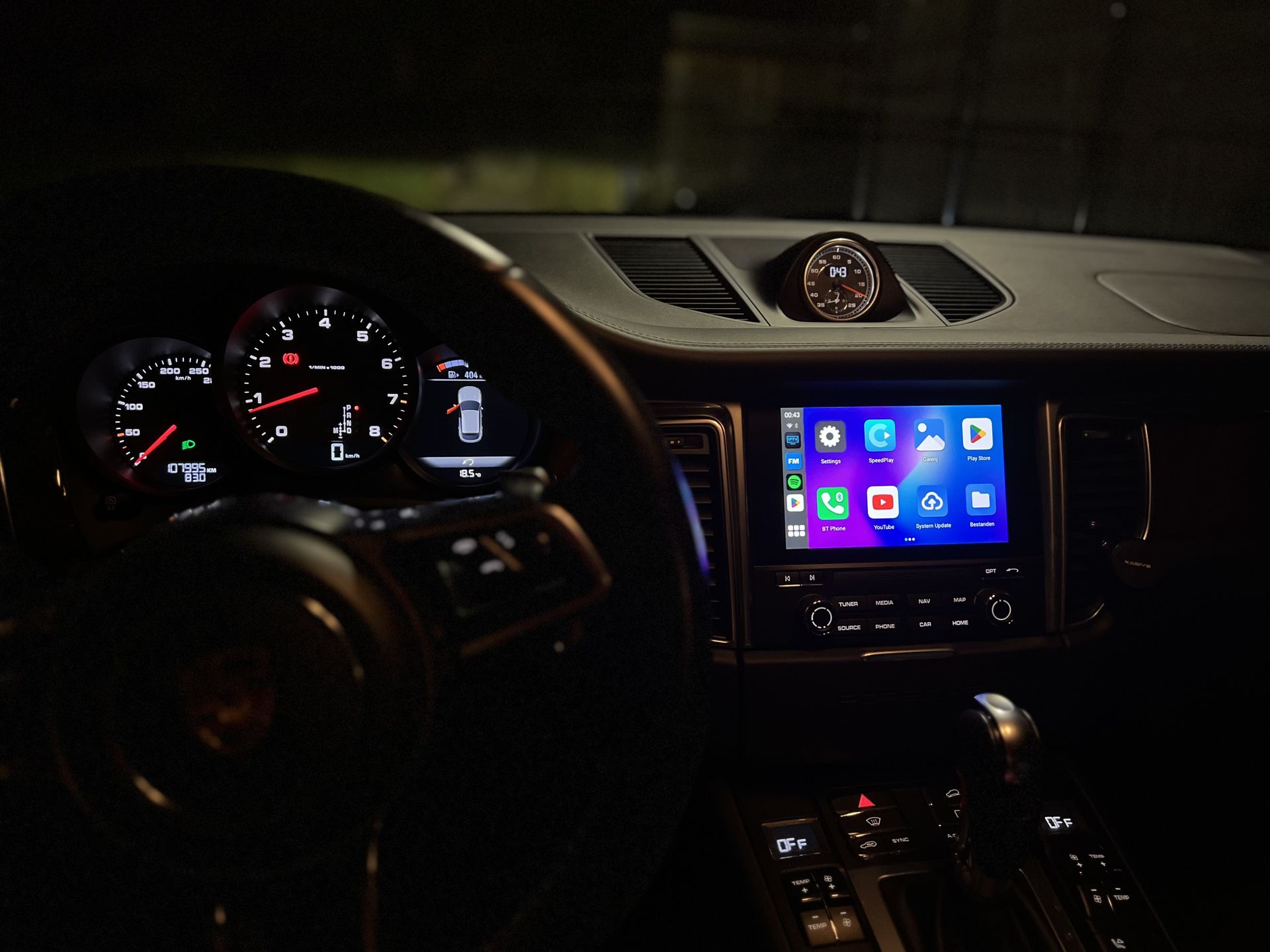 Het dashboard van een Porsche