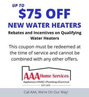 AAA Home Services coupon: $150 off tankless water heaters with purchase and installation