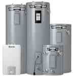 side-by-side comparison of a traditional tank water heater and a compact tankless unit - water heater repair professionals
