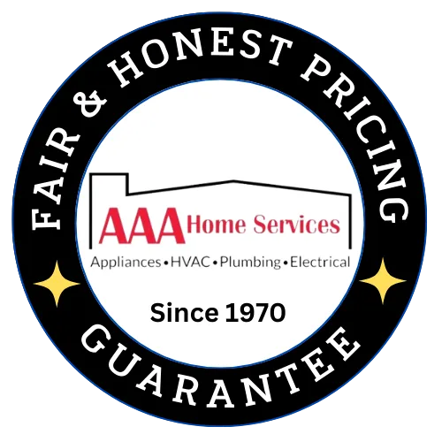 AAA Home Services logo in a black seal reading “Fair & Honest Pricing Guarantee” and “Since 1970.”