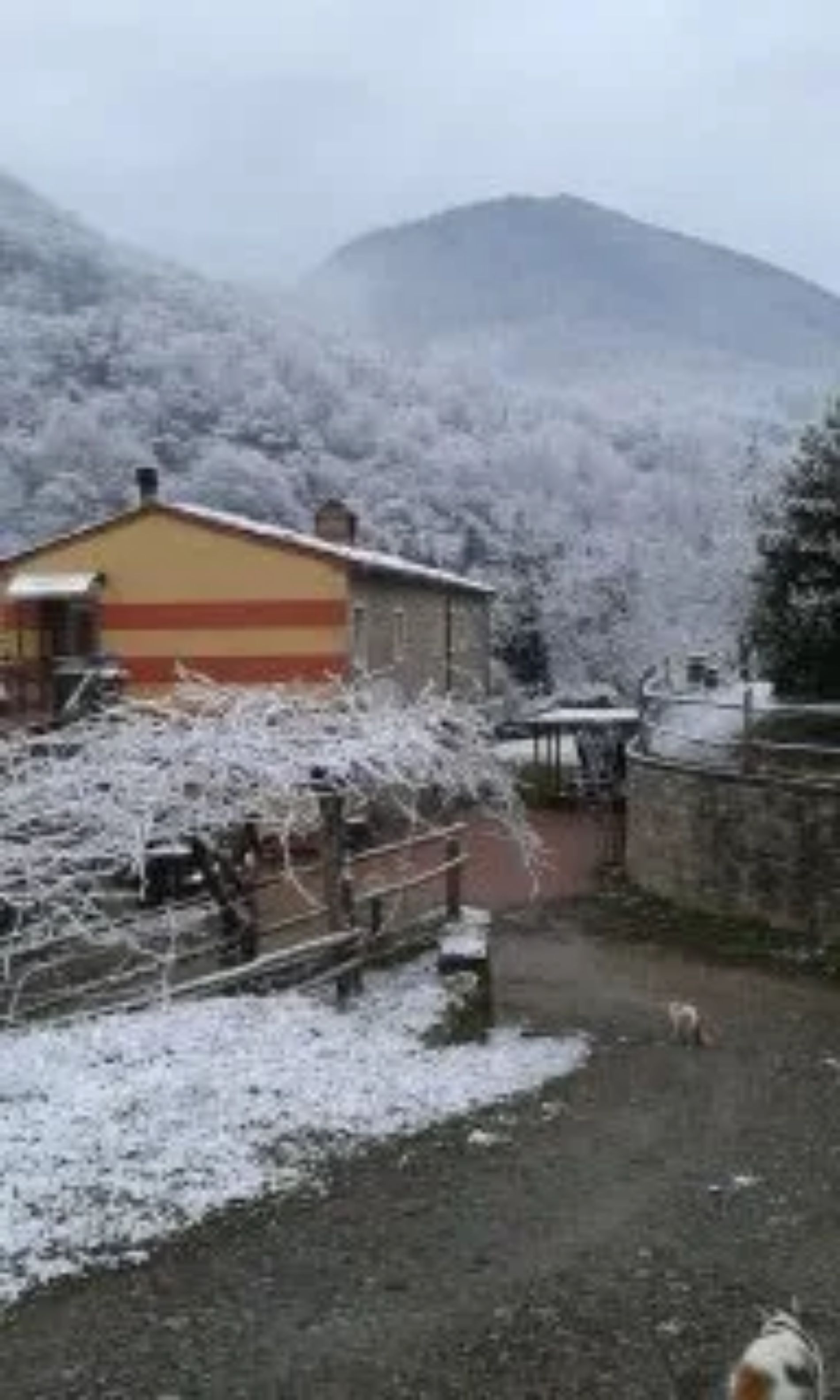 Snow-capped agriturismo