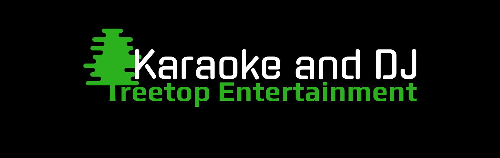 A logo for karaoke and dj treetop entertainment